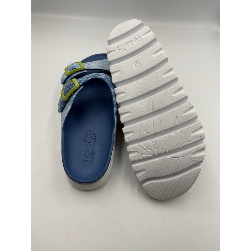 Skechers Foamies Women's Slide Sandals Blue/Green/White Marbled EVA US 9 EU 39 - Picture 7 of 13